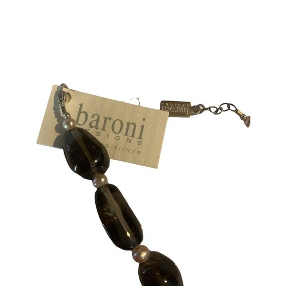 New Baroni Gray Glass Bead and Pearl Spacer 8" Bracelet - Picture 6 of 7